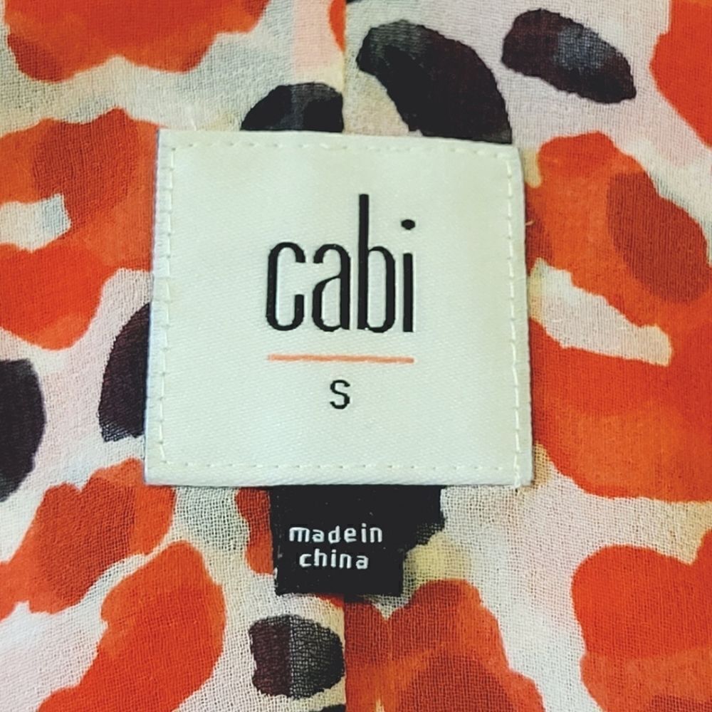 Cabi Flipside Red Floral Ruffle Detail Sleeveless Blouse Size S - Picture 9 of 10